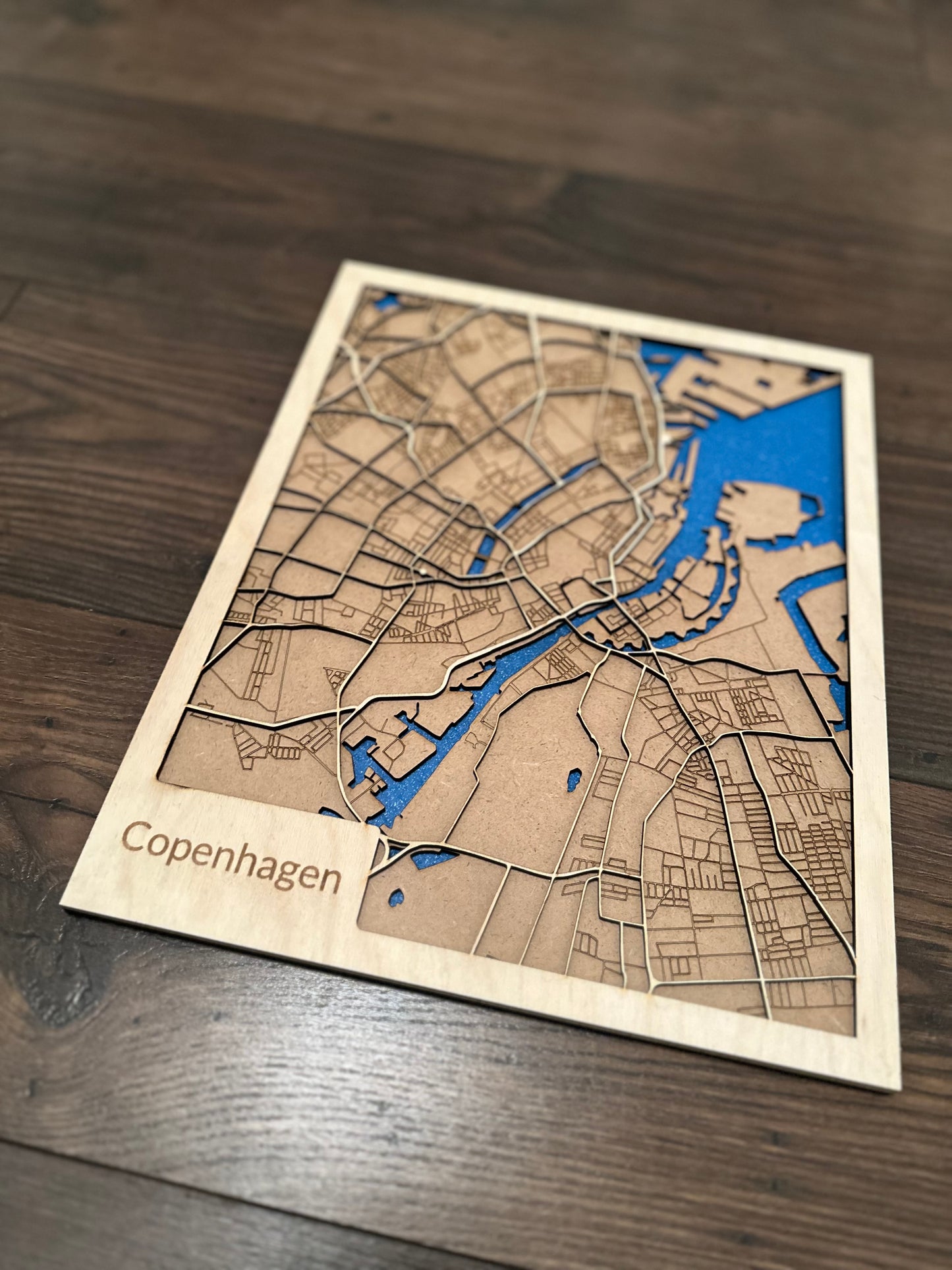 Stadtplan Kopenhagen Holz City Map Laser Cut