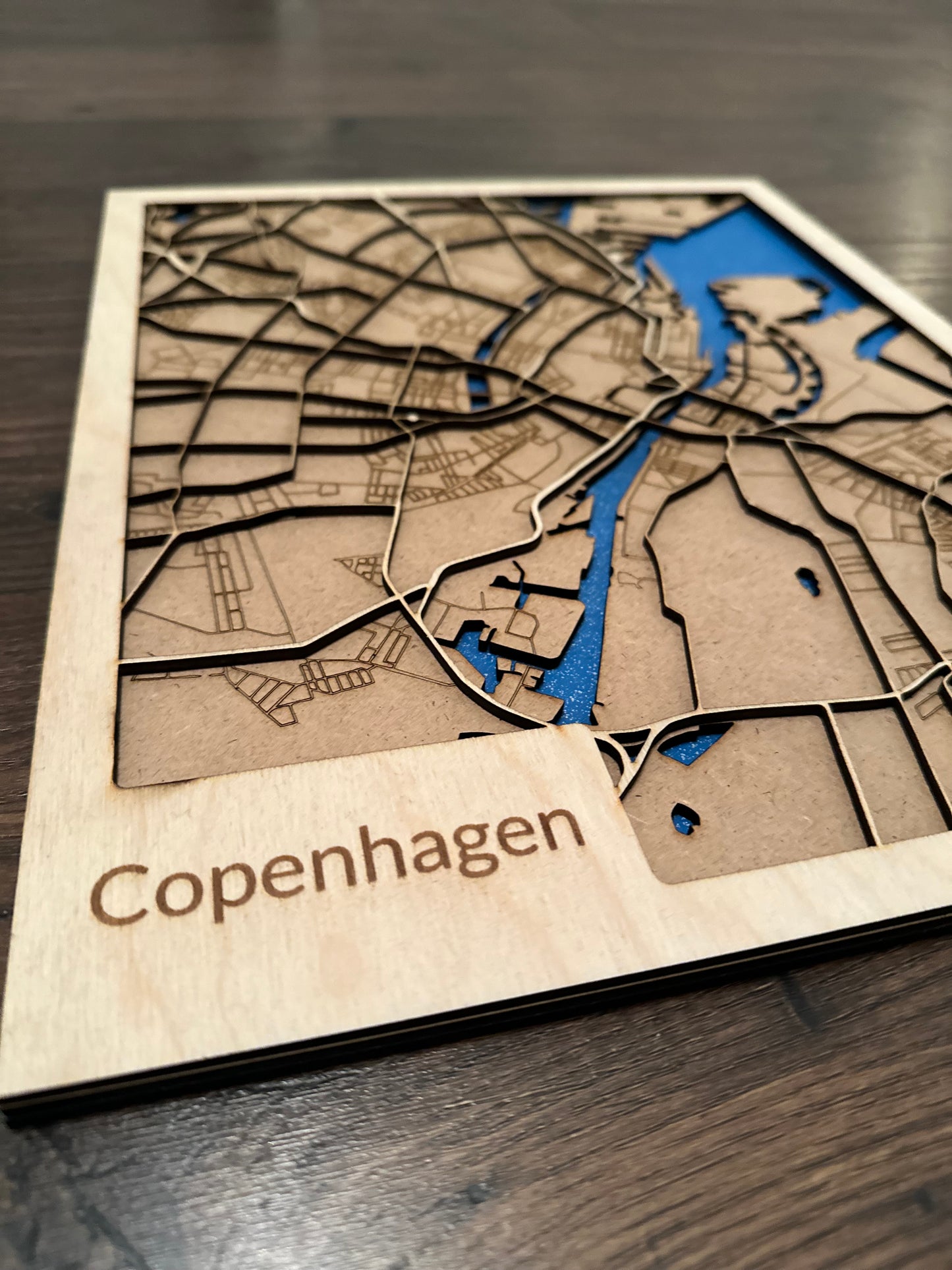 Stadtplan Kopenhagen Holz City Map Laser Cut