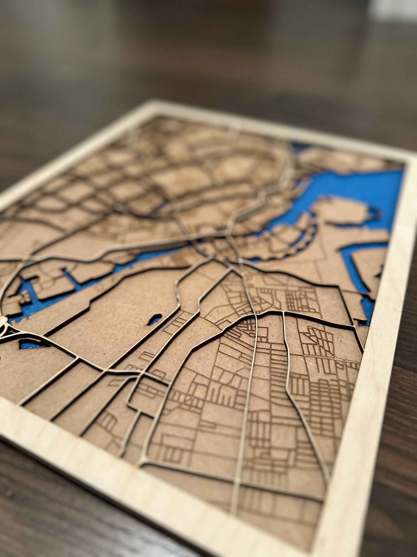 Stadtplan Kopenhagen Holz City Map Laser Cut