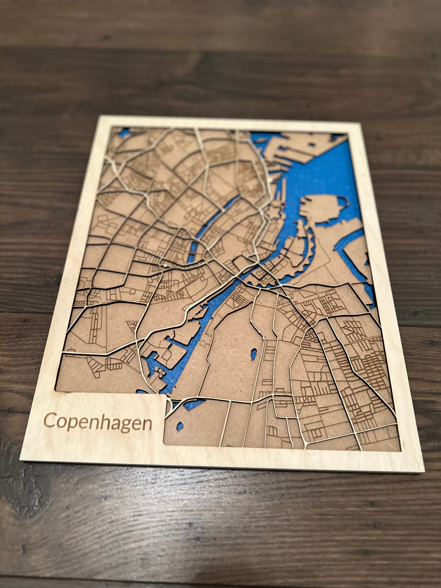 Stadtplan Kopenhagen Holz City Map Laser Cut